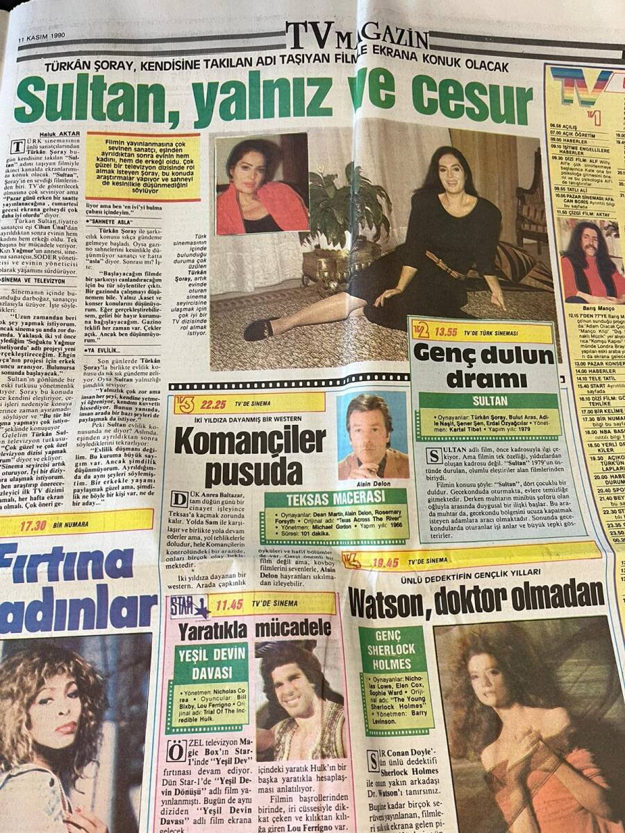 Milliyet Gazetesi 11 Kasım 1990 - Konya'da 31 Mart Provası - Saddam'dan Özal'a Davet - Türkan Şoray Yalnız Ve Cesur GZ149515 - 2