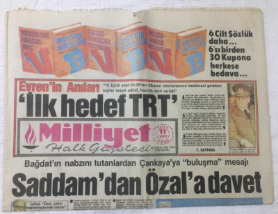 Milliyet Gazetesi 11 Kasım 1990 - Saddamdan Özala Davet - GZ15689 - 1