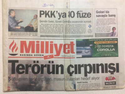 Milliyet Gazetesi 11 Mart 1999 - Terörün Son Çırpınışı GZ27377 - 1