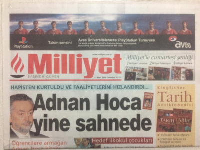 Milliyet Gazetesi 11 Mart 2006 - Adnan Oktar Yine Sahnede,Hapisten Kurtuldu Faaliyete Başladı GZ24371 - 1