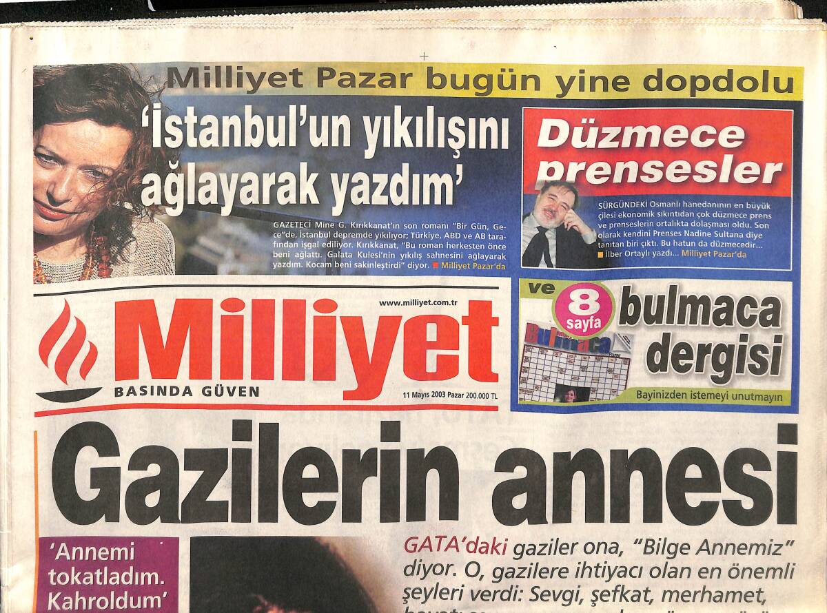 Milliyet Gazetesi 11 Mayıs 2003 - Yılmaz Erdoğan 'Benim Silahım Güldürmek' - Hasan Cemal Bağdat'ta GZ157298 - 1