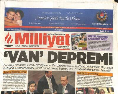 Milliyet Gazetesi 11 Mayıs 2014 - Van Depremi GZ104448 - 1