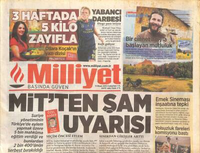 Milliyet Gazetesi 11 Nisan 2015 - Yunan Adalarına Vizesiz Seyahat - Emek Sineması İnşaatına Tepki GZ124674 - 1