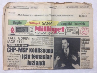 Milliyet Gazetesi 11 Ocak 1974 - CHP-MSP Koalisyonu İçin Temaslar Hızlandı - GZ17396 - 2