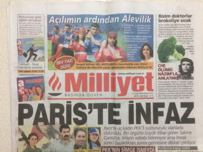 Milliyet Gazetesi 11 Ocak 2013 - Pariste İnfaz GZ29038 - 1