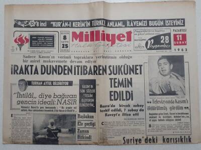 Milliyet Gazetesi - 11 Şubat 1963 - Irakta Sukunet Temin Edildi GZ112214 - 1