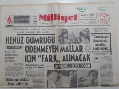 Milliyet Gazetesi - 12 Ağustos 1970 - İki Vücutlu Bebek Doğdu GZ112196 - 1
