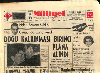 Milliyet Gazetesi - 12 Eylül 1962 - Doğu Kalkınması Birinci Plana Alındı GZ110280 - 1