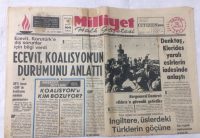 Milliyet Gazetesi 12 Eylül 1974 - Ecevit, Koalisyonun Durumunu Anlattı - GZ15910 - 1