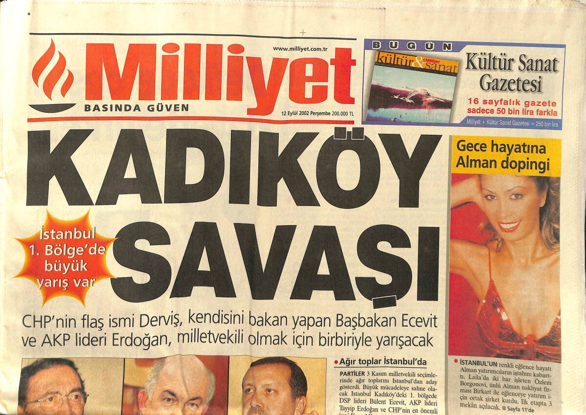 Milliyet Gazetesi 12 Eylül 2002 - Kadıköy Savaşı - İki Müslüm Bir Arada GZ157466 - 1