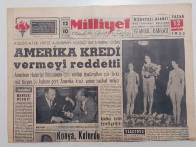 Milliyet Gazetesi - 12 Haziran 1955 - Amerika Kredi Vermeyi Reddetti GZ112094 - 1