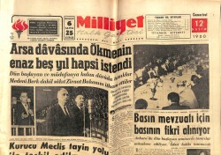 Milliyet Gazetesi 12 Kasım 1960 - Arsa Davasında Ökmenin En Az Beş Yıl Hapsi İstendi GZ59814 - 1