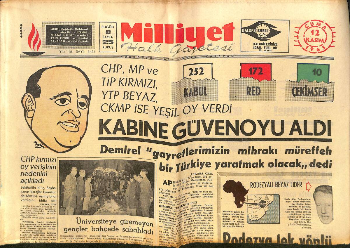 Milliyet Gazetesi 12 Kasım 1965 - İstanbul Belediyesi Sporu Baltalıyor - Beşiktaş Demirspor İçin Başkent'e Gitti! GZ140321 - 1