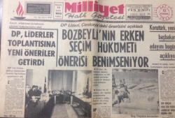 Milliyet Gazetesi 12 Kasım 1974 - DP Lideri Çankayadaki Önerisini Açıkladı - GZ12674 - 2