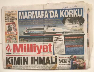 Milliyet Gazetesi 12 Kasım 2011 - Marmarada Korku GZ7283 - 2
