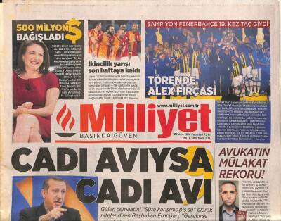 Milliyet Gazetesi 12 Mayıs 2014 - Drakula Şatosu Satışa Çıktı - Şampiyon Fenerbahçe 19. Kez Taç Giydi GZ106140 - 1