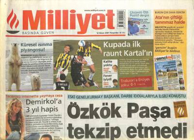 Milliyet Gazetesi 12 Nisan 2007 - Başbakan Erdoğan , Köşk Uzlaşısı İçin Konuştu GZ109311 - 1