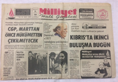 Milliyet Gazetesi 12 Şubat 1977 - Kıbrısta İkinci Buluşma Bugün - GZ15630 - 1