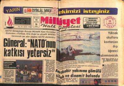 Milliyet Gazetesi 12 Şubat 1981 - Anıtkabir Yakınına Gömülü Silah Ve Dinamit Bulundu GZ59702 - 1