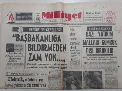 Milliyet Gazetesi - 13 Ağustos 1970 - Başbakanlığa Bildirmeden Zam Yok GZ112197 - 1