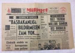 Milliyet Gazetesi 13 Ağustos 1970 - Başbakanlığa Bildirmeden Zam Yok - GZ15658 - 2