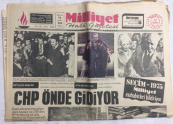 Milliyet Gazetesi 13 Ekim 1975 - Seçim 1975 CHP Önde Gidiyor - GZ17699 - 1