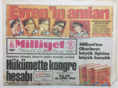 Milliyet Gazetesi 13 Ekim 1990 - Hükümette Kongre Hesabı, Rıdvandan F.Bahçe Gerçeği GZ24844 - 1
