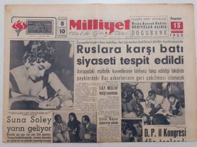 Milliyet Gazetesi - 13 Haziran 1955 - Ruslara Karşı Batı Siyaseti Tespit Edildi GZ112093 - 1