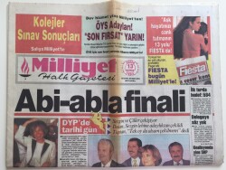 Milliyet Gazetesi 13 Haziran 1993 - Abi -Abla Finali Sezgin Ve Çiller Çekişiyor GZ6251 - 2