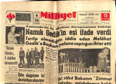 Milliyet Gazetesi 13 Kasım 1960 - Bebek Davası Sanıkları Menderes Ve Fahri Atabey Duruşma Salonuna Getirildi GZ59812 - 1