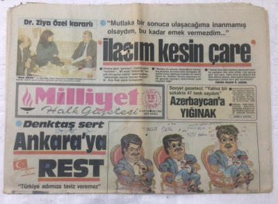 Milliyet Gazetesi 13 Mart 1988 - Denktaş Sert Ankaraya Rest - GZ15764 - 1