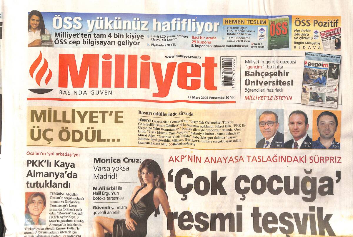 Milliyet Gazetesi 13 Mart 2008 - Monica Cruz 