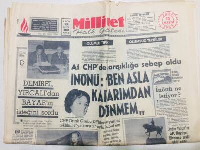 Milliyet Gazetesi 13 Mayıs 1969 - Af CHPde Karışıklığa Sebep Oldu GZ53700 - 1