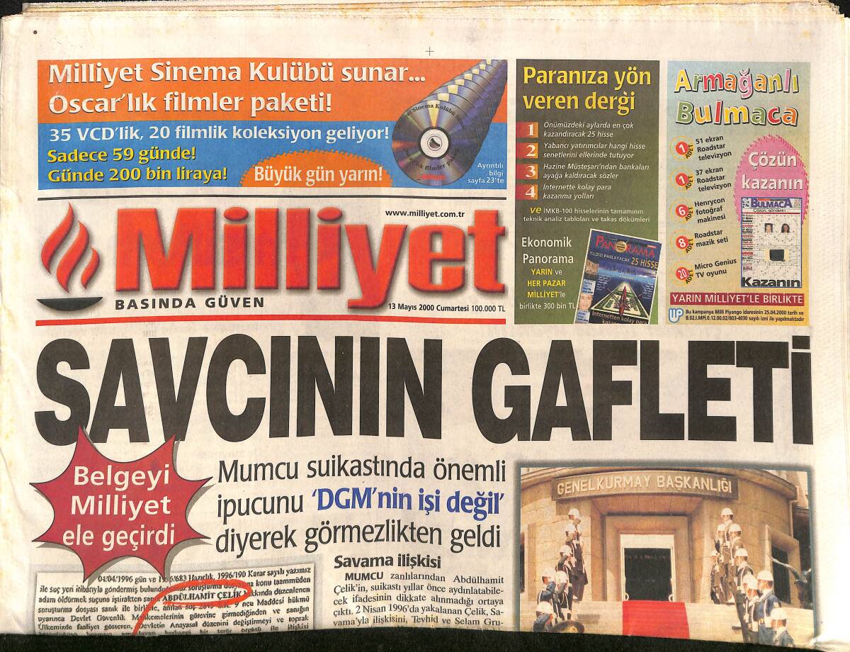 Milliyet Gazetesi 13 Mayıs 2000 - Kıvrıkoğlu, Cumhurbaşkanı Demirel'i Böyle Uğurladı - Ada'da Hagi'ye Hayran GZ157426 - 1