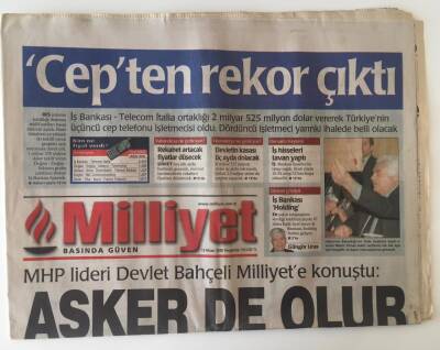 Milliyet Gazetesi 13 Nisan 2000 -IMF Ecevit Başarılı Olur GZ11520 - 1