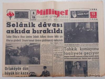 Milliyet Gazetesi - 13 Ocak 1956 - Selanik Davası Askıda Bırakıldı GZ112117 - 1