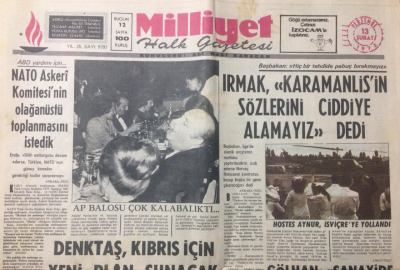 Milliyet Gazetesi 13 Şubat 1975 - Trabzonspor Yarı Finalde - GZ12633 - 1
