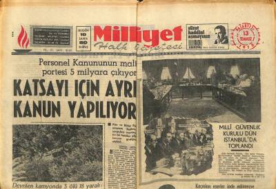 Milliyet Gazetesi - 13 Temmuz 1970 - Katsayı İçin Ayrı Kanun Yapılıyor GZ110794 - 1