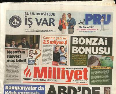 Milliyet Gazetesi 13 Temmuz 2014 - İstanbulda Su Kıyameti Kopabilir - Caz İkonu Charlie Hadene Veda ! GZ116646 - 1