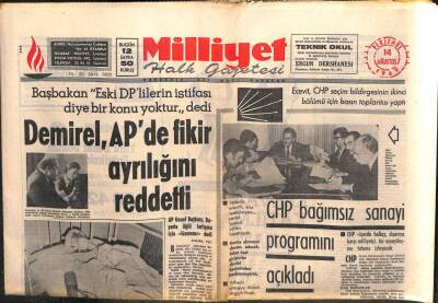 Milliyet Gazetesi 14 Ağustos 1969 - Cüneyt Arkın Ağır Yaralandı GZ103561 - 2