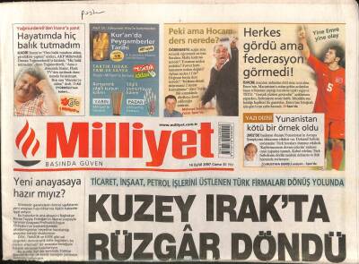 Milliyet Gazetesi 14 Eylül 2007 - Led Zeppelin 20 Yıl Sonra Sahnede - Justin Timberlake MTV Töreninde Ses Tellerini İncitti GZ96895 - 1