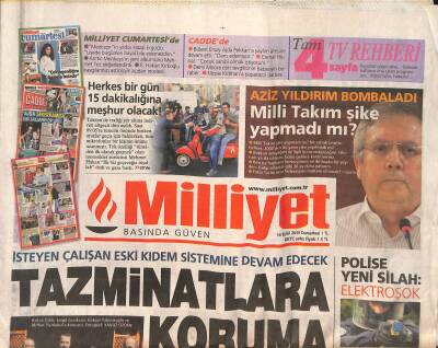 Milliyet Gazetesi 14 Eylül 2013 - Aziz Yıldırım Bombaladı - Ağara Faili Meçhul Sorgusu GZ124670 - 1