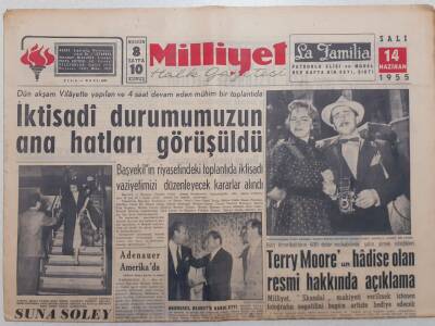 Milliyet Gazetesi - 14 Haziran 1955 - Menderes İktisadi Durumumuzun Ana Hatları Görüşüldü GZ112092 - 1