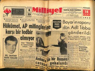 Milliyet Gazetesi - 14 Mart 1963 - Suriyede Durum Yeniden Karıştı GZ110777 - 1