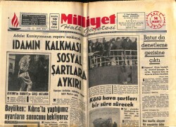 Milliyet Gazetesi 14 Mart 1972 - İdamın Kalkması Sosyal Şartlara Aykırı GZ59828 - 1