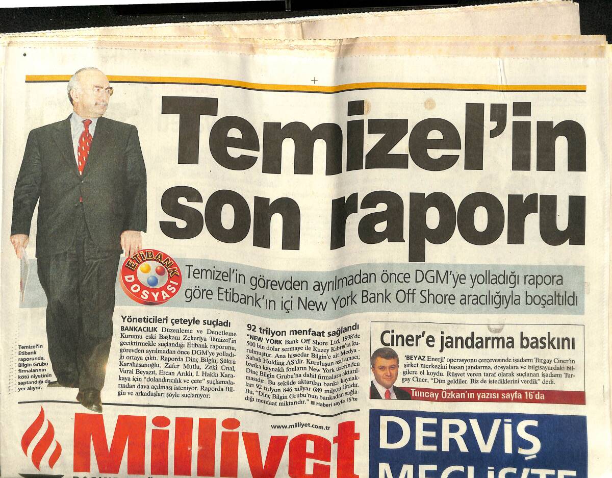 Milliyet Gazetesi 14 Mart 2001 - Temizel'in Son Raporu - Tarkan'ı Hiç Böyle Görmediniz GZ157322 - 1