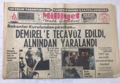 Milliyet Gazetesi 14 Mayıs 1975 - Demirele Tecavüz Edildi Alnından Yaralandı - GZ15787 - 1