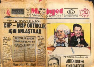 Milliyet Gazetesi - 14 Ocak 1974 - CHP-MSP Ortaklık İçin Anlaştılar GZ110903 - 1