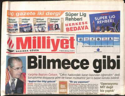 Milliyet Gazetesi 15 Ağustos 2014 - Muharrem İnce İmza Beklemeden Kurultay - Burası ABDmi Yoksa Gazze Mi ? GZ109338 - 1