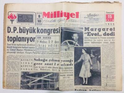 Milliyet Gazetesi 15 Ekim 1955 - Sokağa Çıkma Yasağı Gece Saat 1e Alındı GZ53725 - 1